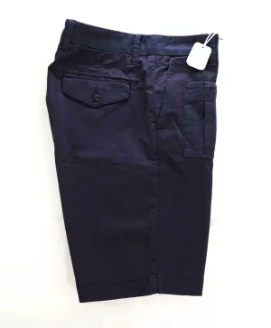 $275 ELEVENTY - COTTON BERMUDA Navy Blue Cargo Chino Shorts Pants  - 33W