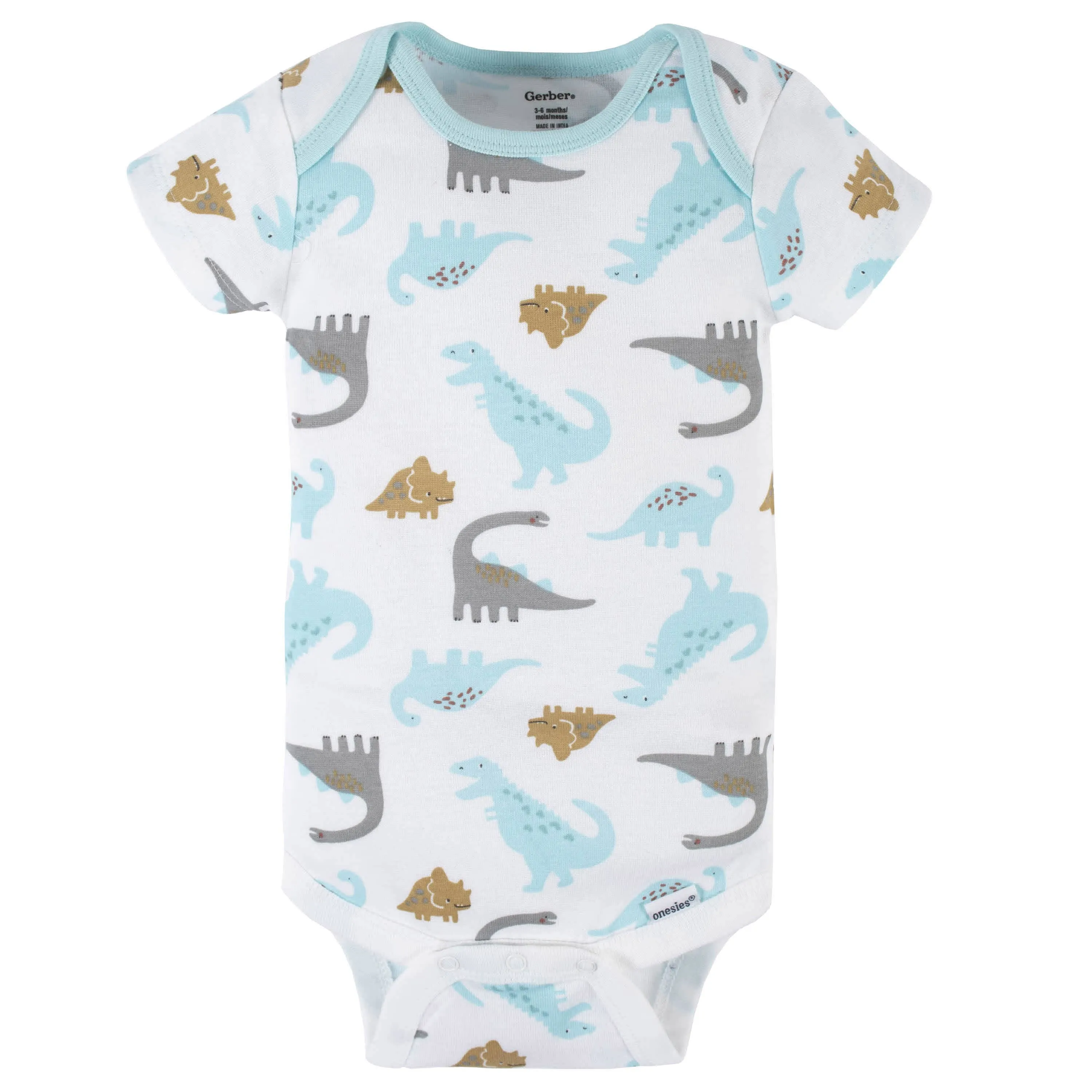4-Pack Baby Boys Dino Blues Short Sleeve Onesies® Bodysuits