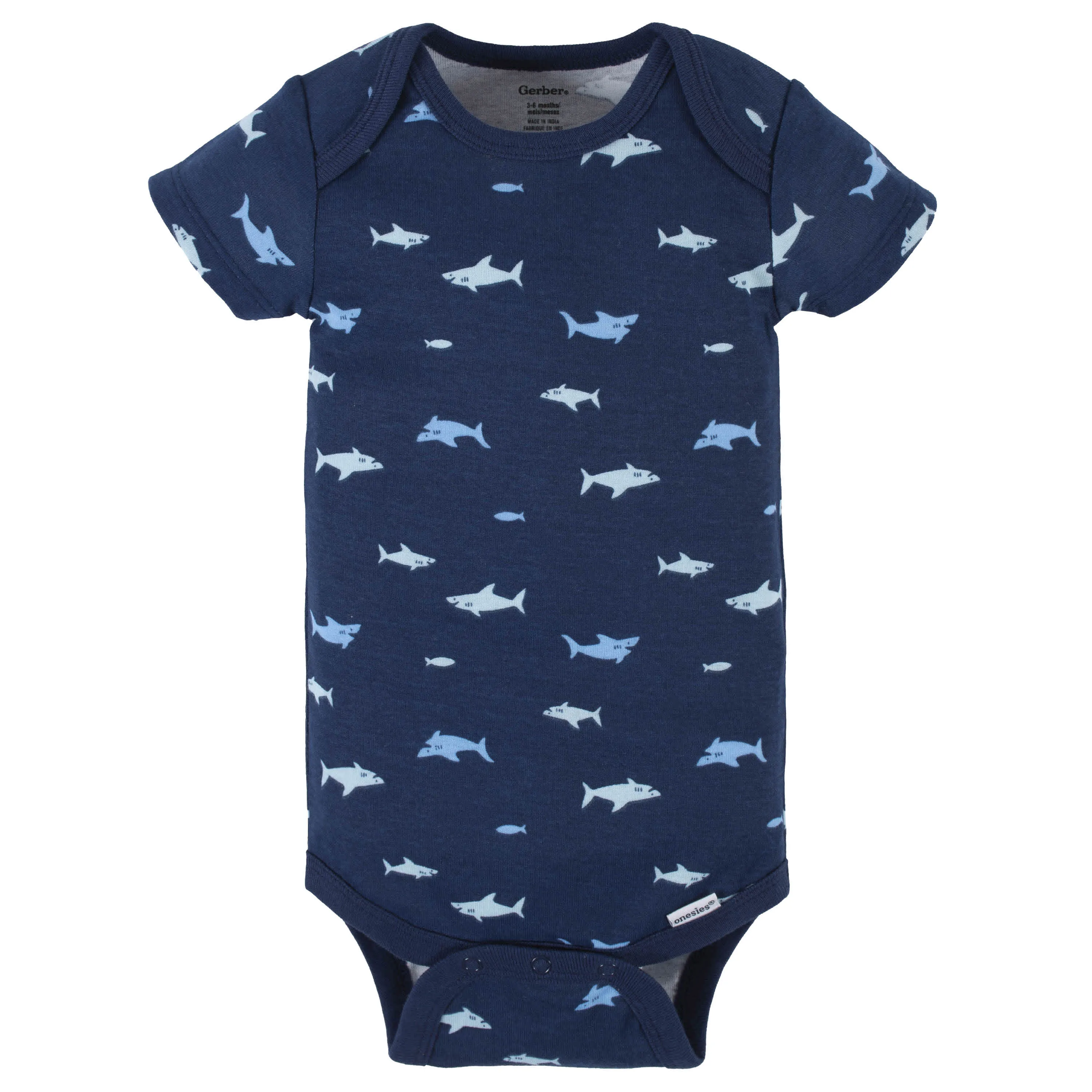 4-Pack Baby Boys Shark Zone Short Sleeve Onesies® Bodysuits