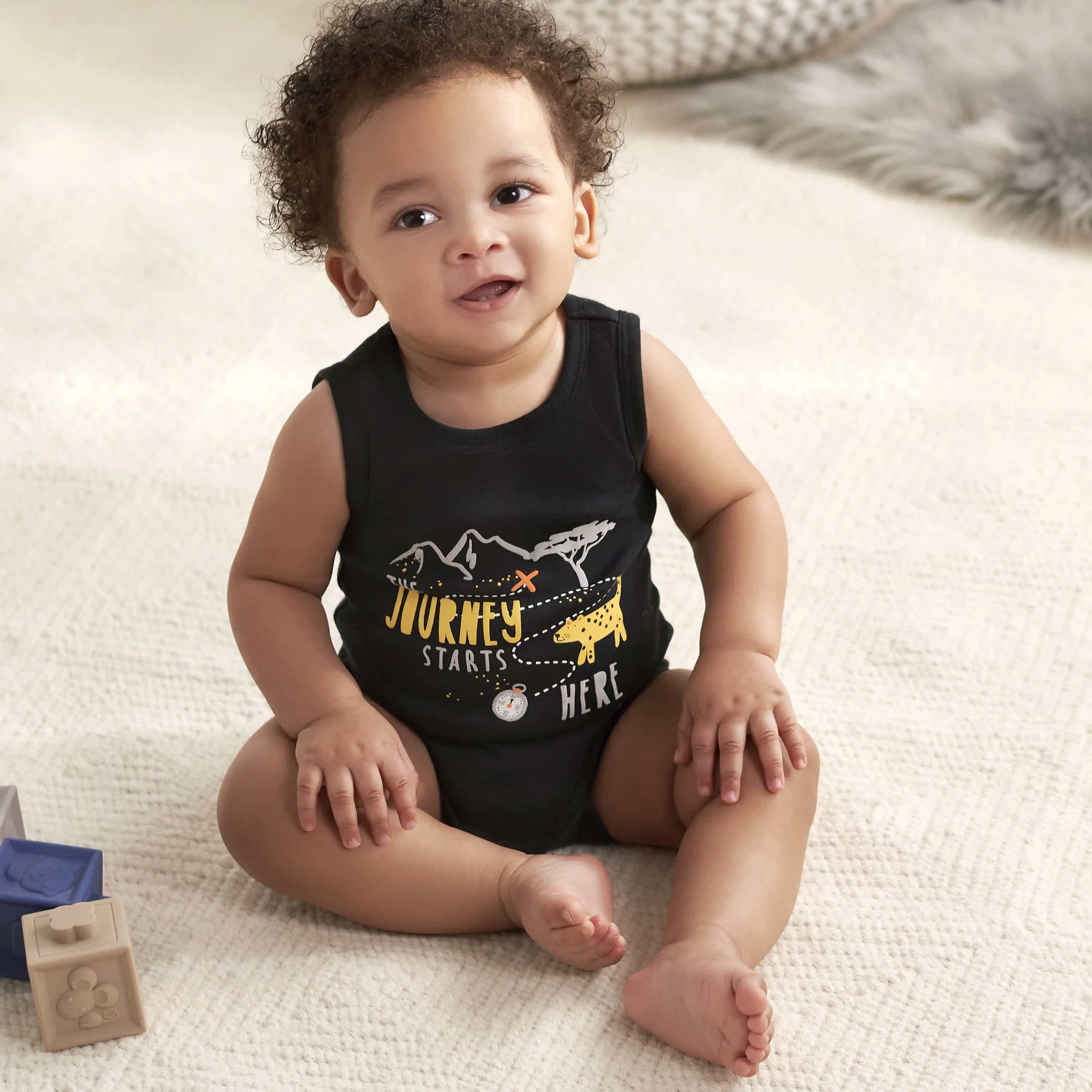 4-Pack Baby Boys Wild At Heart Tank Onesies® Bodysuits