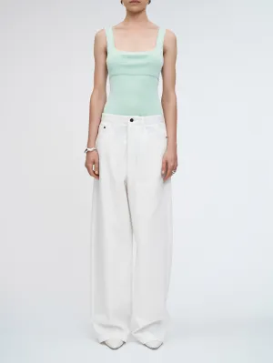 5 Pocket Wide Leg Jean in Snow White