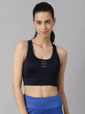Alcis Women Navy Anti-Static Slim-Fit High Support Sports Bra