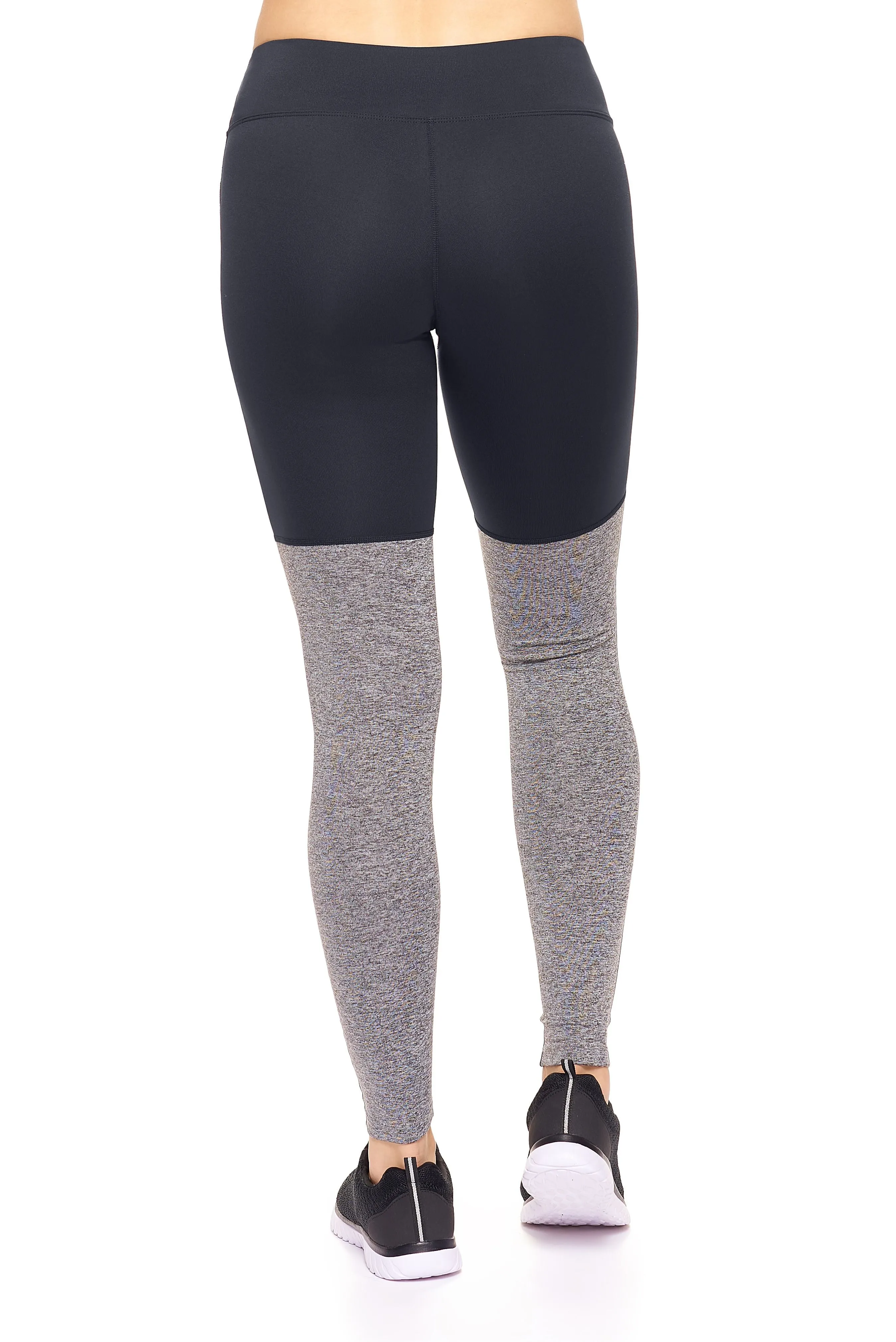 AQ1028 Mid-Rise Heather Colorblock Leggings