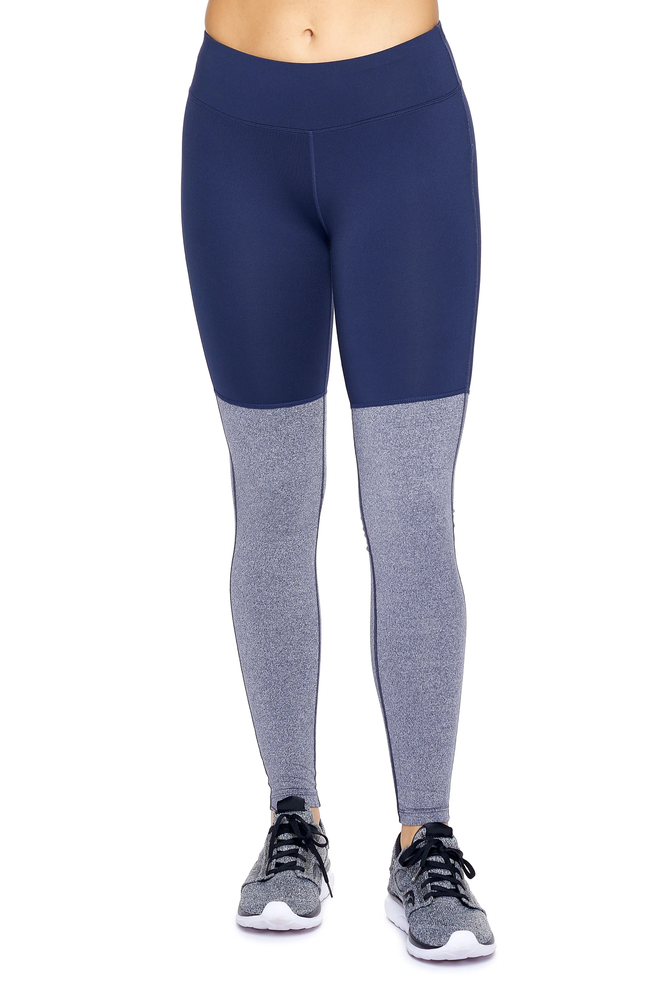 AQ1028 Mid-Rise Heather Colorblock Leggings