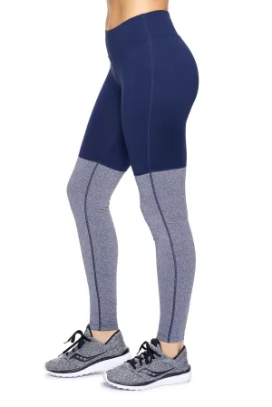 AQ1028 Mid-Rise Heather Colorblock Leggings