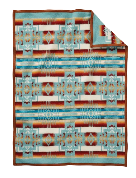 Aqua Chief Joseph Muchacho Crib Baby Blanket by Pendleton, Aqua