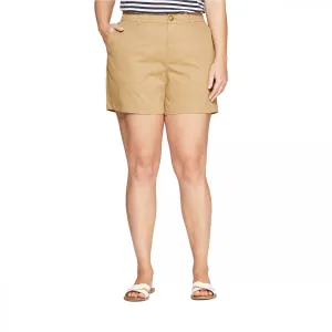 Ava & Viv Women's Plus Size 5 Inch Chino Shorts with Comfort Waist