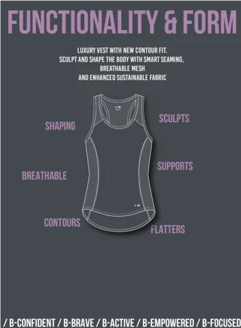 B-Confident Recycled Material Sports Vest | Iron Gate