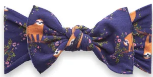 Baby Bling Navy Sloth Printed Knot Headband