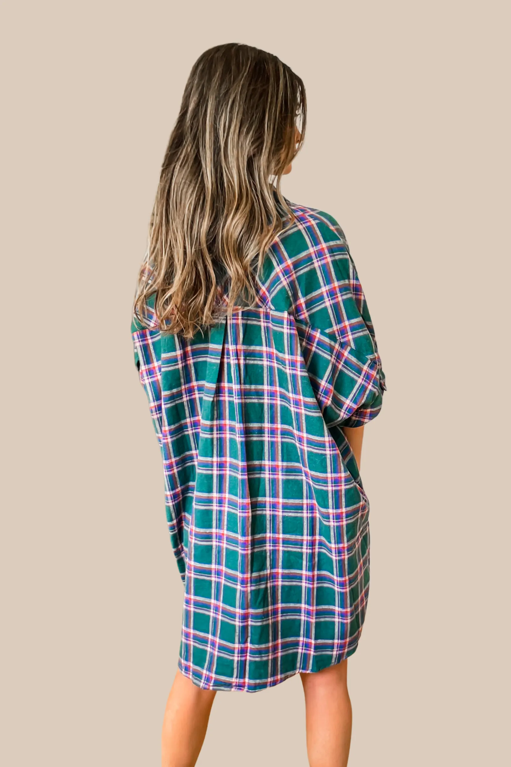 Back To My Roots Plaid Flannel Shirt Dress - SALE