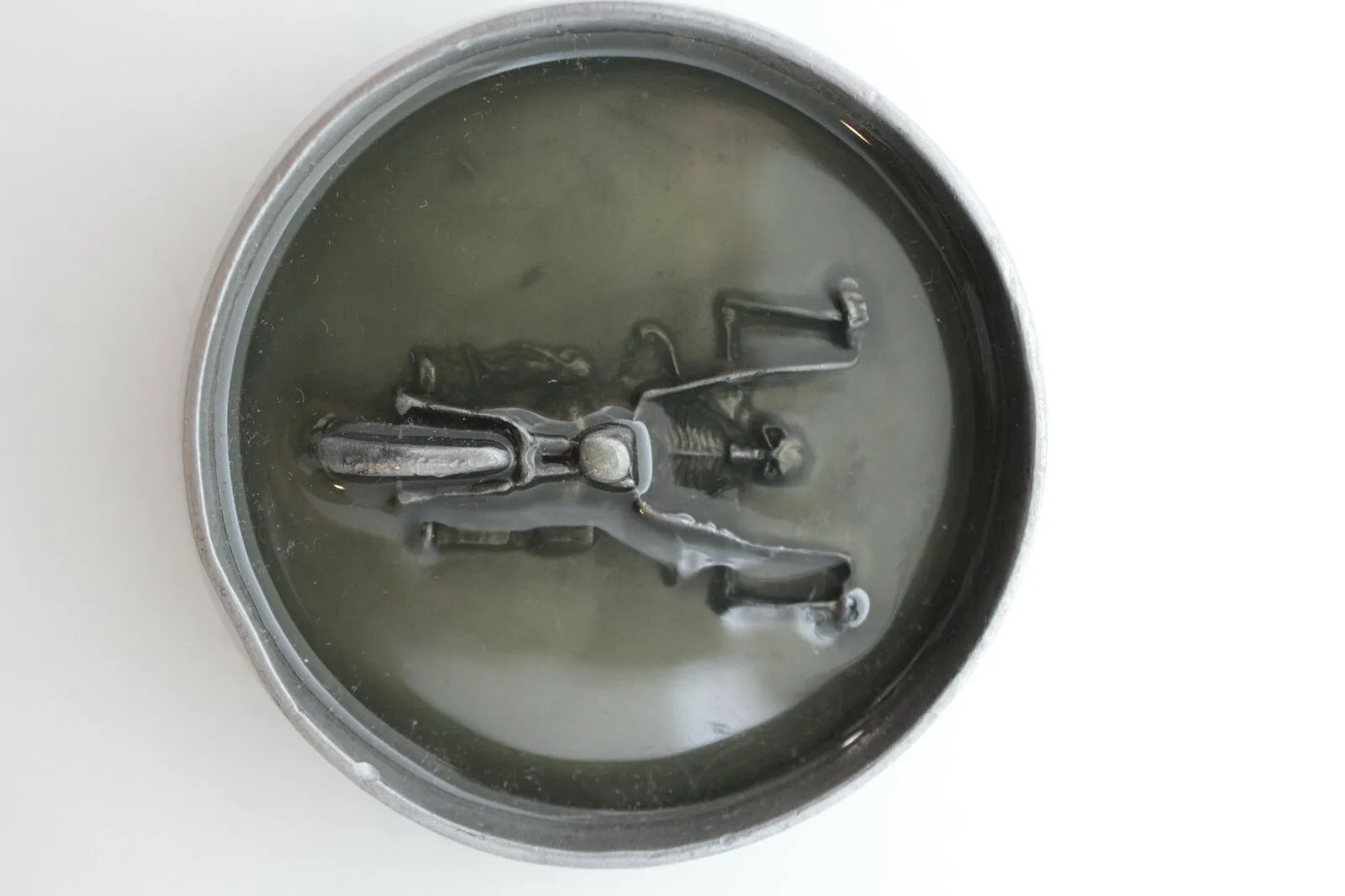 Belt Buckle Silver Metal Grey Skeleton Skull Motorcycle Biker Bones Men