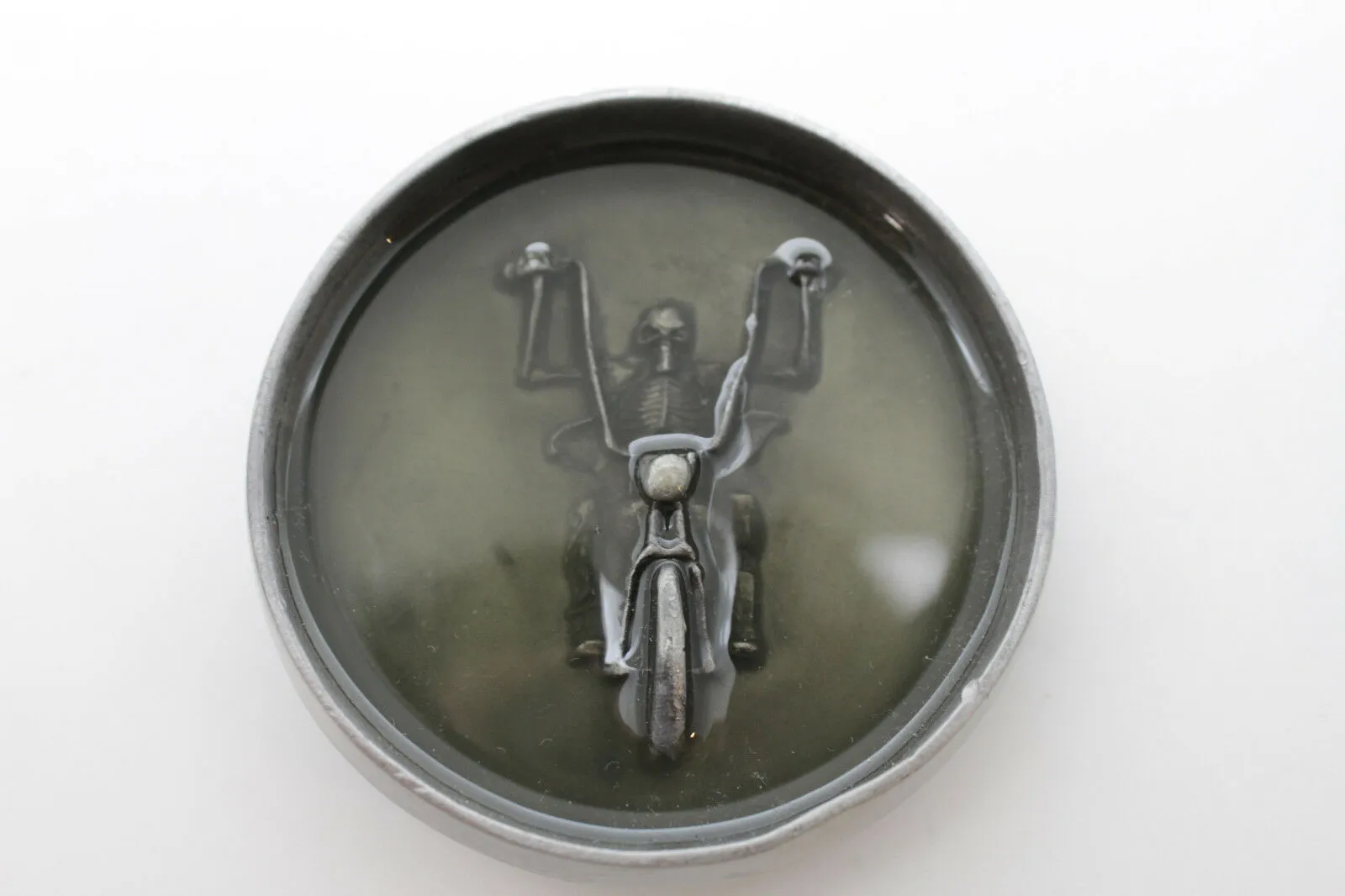 Belt Buckle Silver Metal Grey Skeleton Skull Motorcycle Biker Bones Men