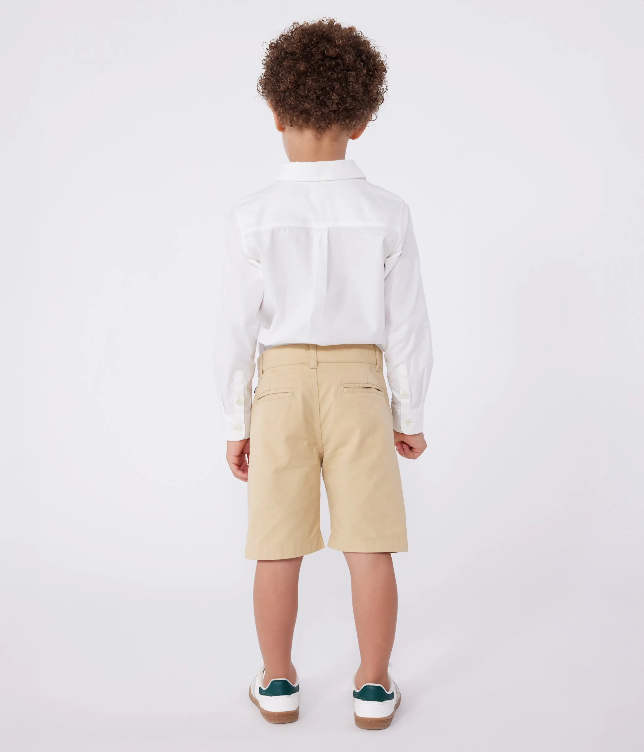 BERMUDA BAMBINO IN TELA BEIGE DI COTONE