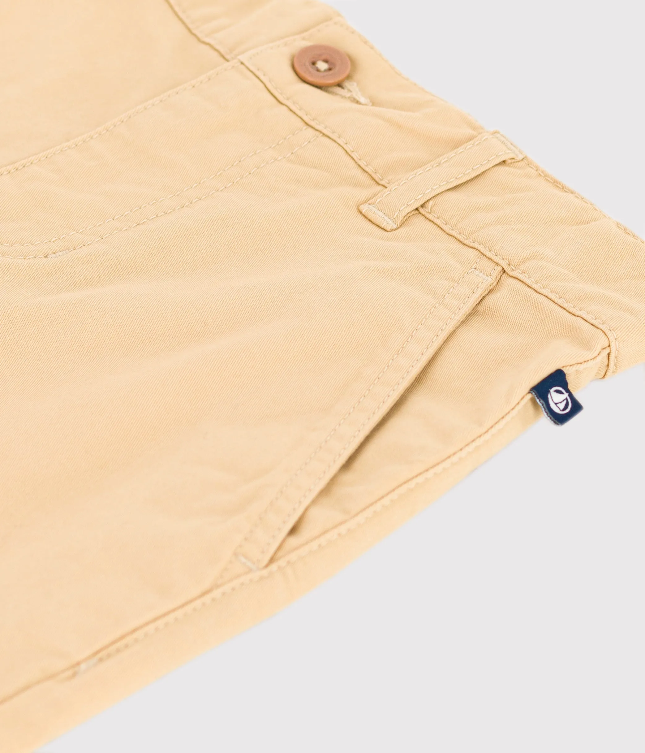 BERMUDA BAMBINO IN TELA BEIGE DI COTONE