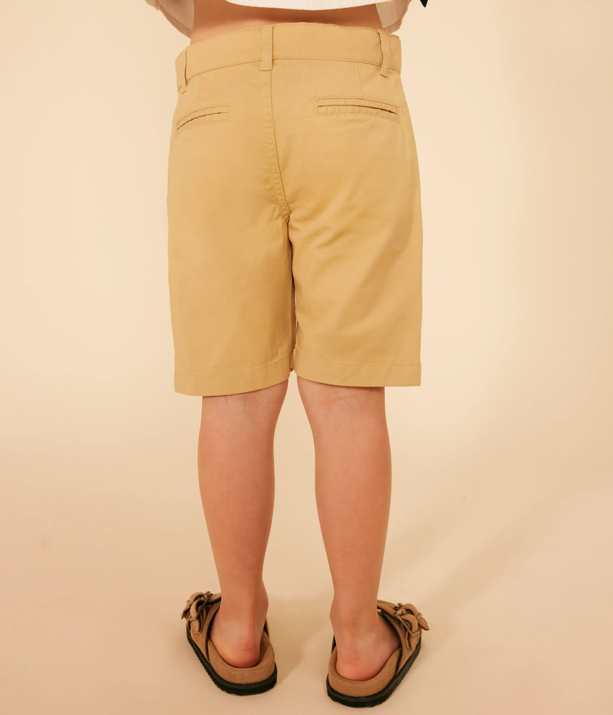 BERMUDA BAMBINO IN TELA BEIGE DI COTONE
