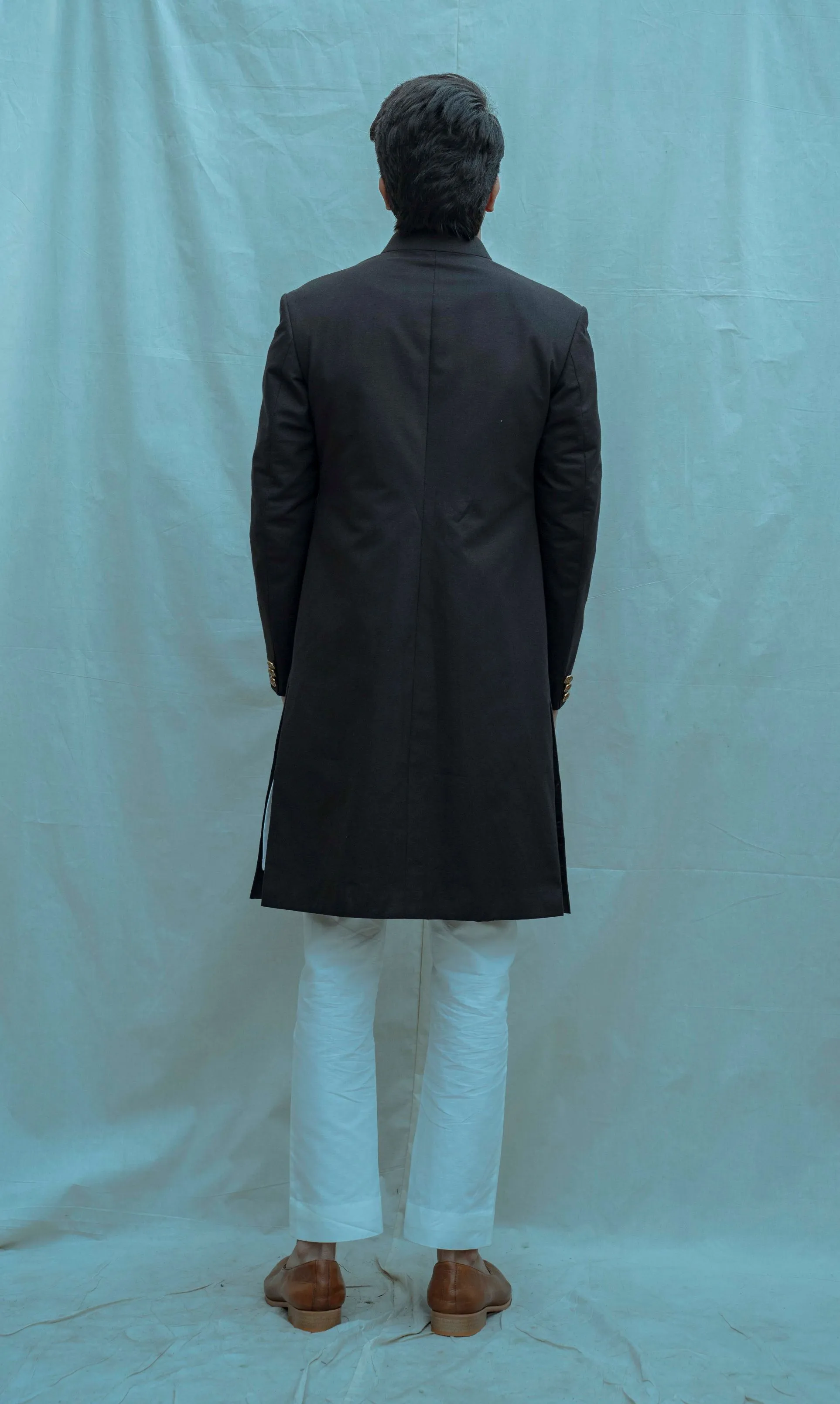 Black Classic Bandhgala Achkan Set