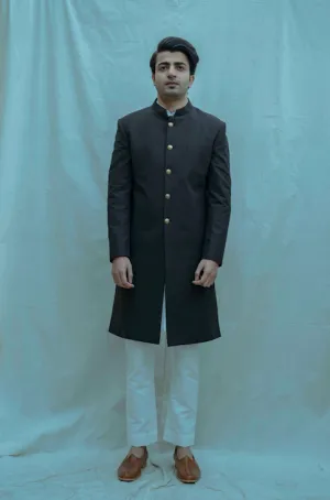 Black Classic Bandhgala Achkan Set