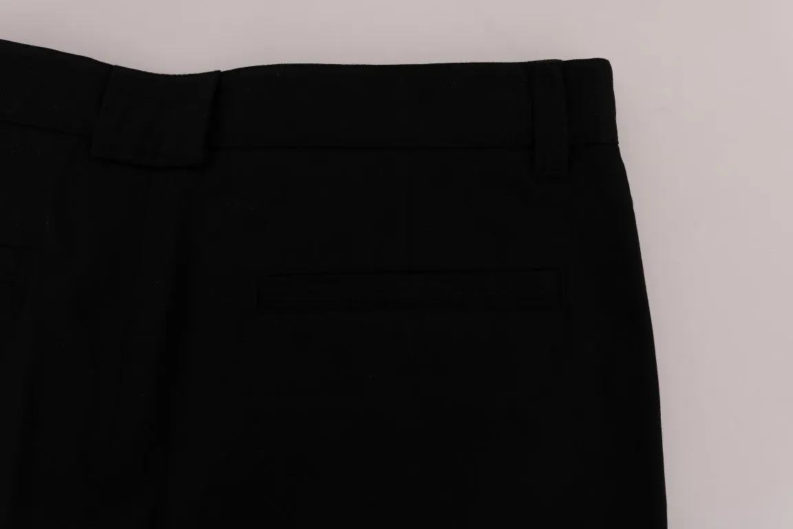 Black Cotton Stretch Cargo Pants