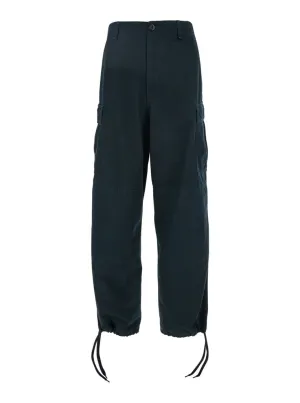 Blue Pants With Drawstring Waist
