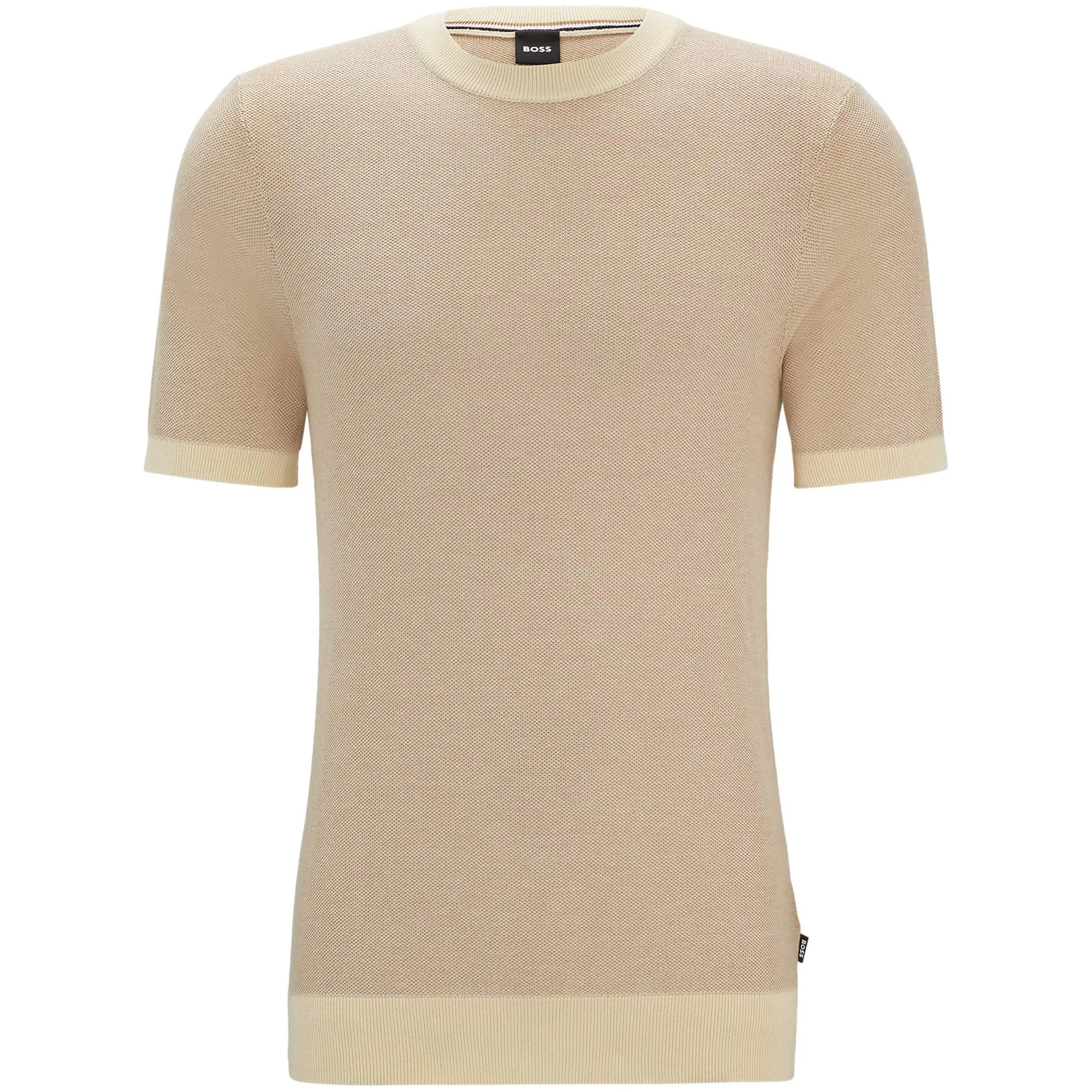 BOSS TANTINO SHORT-SLEEVED COTTON-BLEND KNIT JUMPER