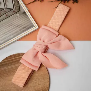 Bow Buckle Solid Peach Belt