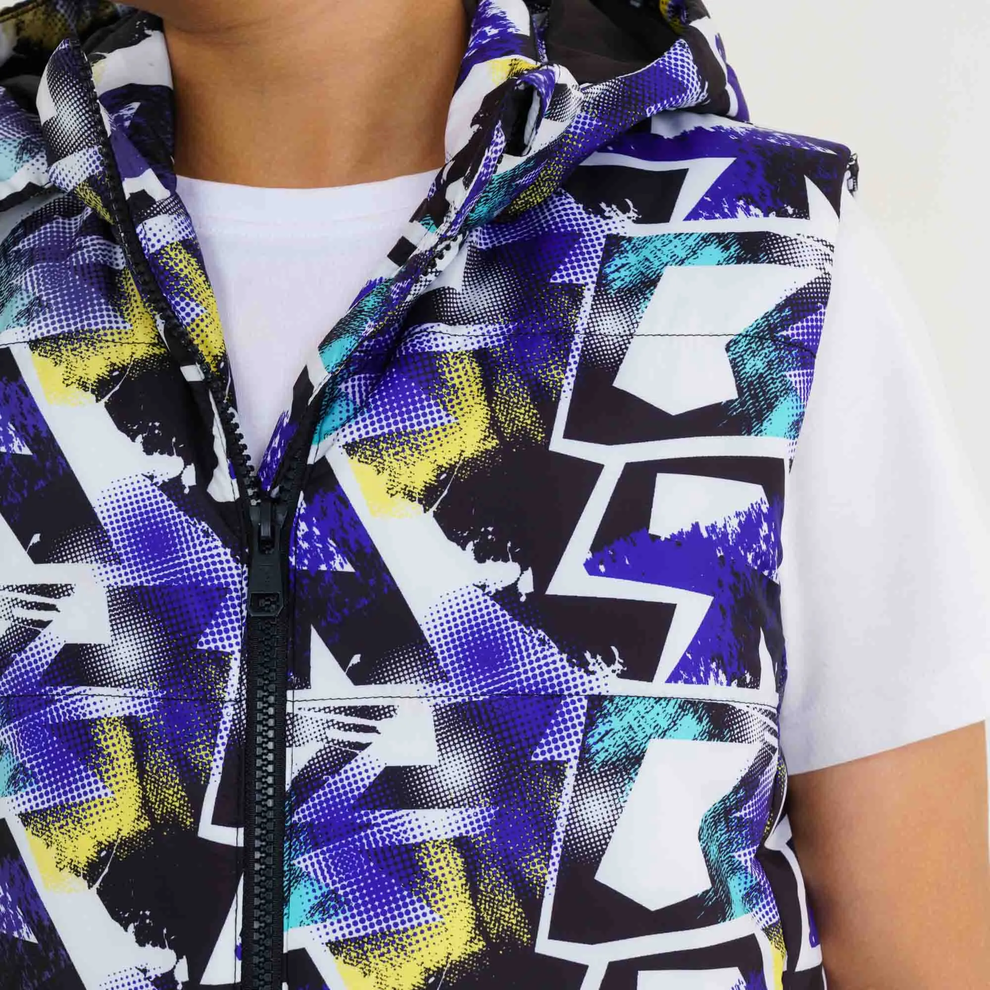 Boys Blue Printed Husky Jacket