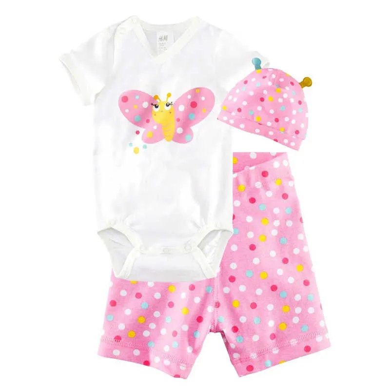 Boys Clothing Set Cotton 8Style Kids Clothes Baby Boy Girl Short Sleeve And Pants Set Cute Animal 3 PCS 1Set HB005