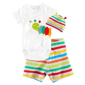 Boys Clothing Set Cotton 8Style Kids Clothes Baby Boy Girl Short Sleeve And Pants Set Cute Animal 3 PCS 1Set HB005