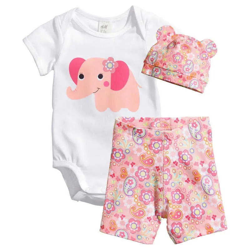 Boys Clothing Set Cotton 8Style Kids Clothes Baby Boy Girl Short Sleeve And Pants Set Cute Animal 3 PCS 1Set HB005