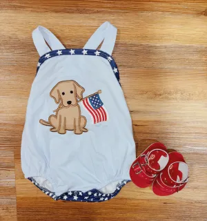 Boys Dog & Flag Bubble