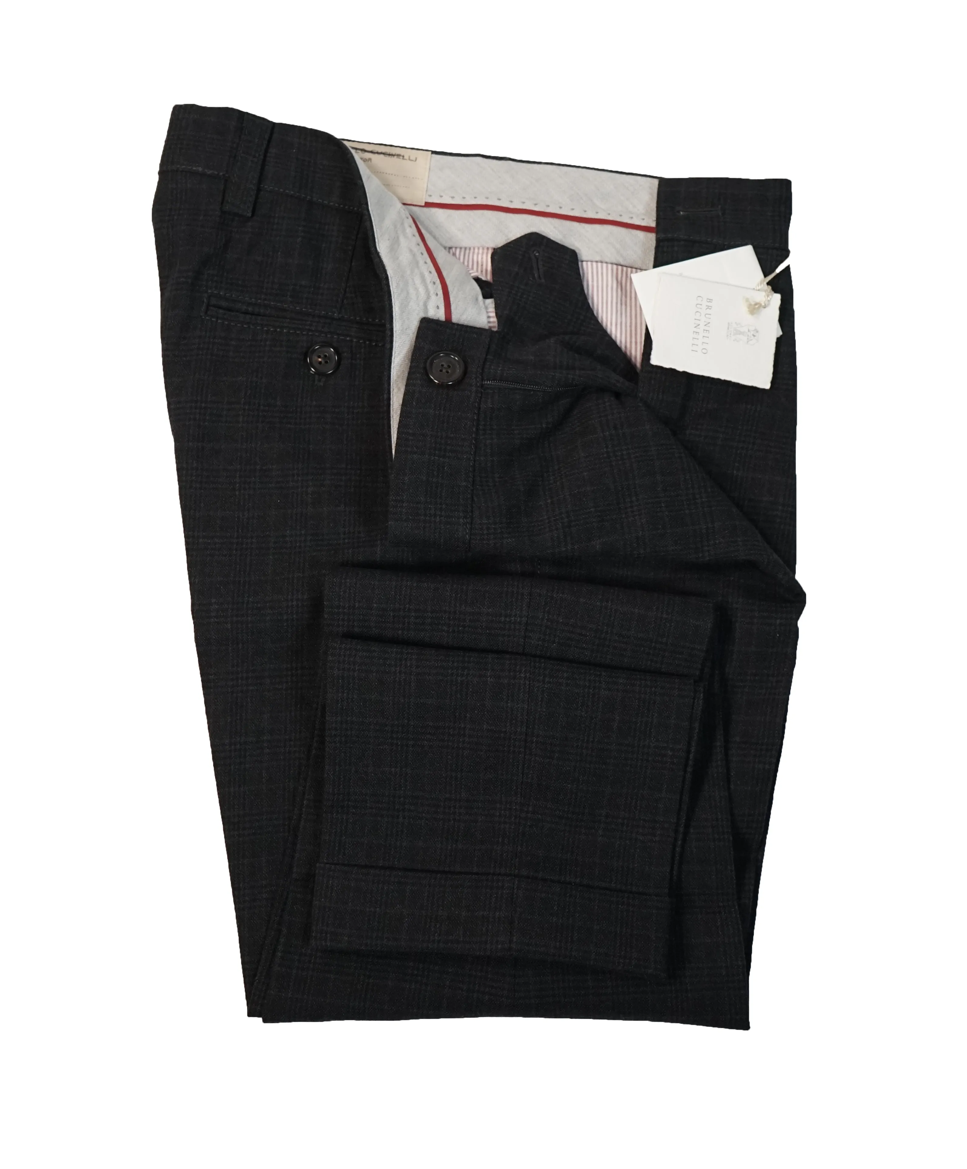 BRUNELLO CUCINELLI - Plaid Wool & Cotton Pants -  32W