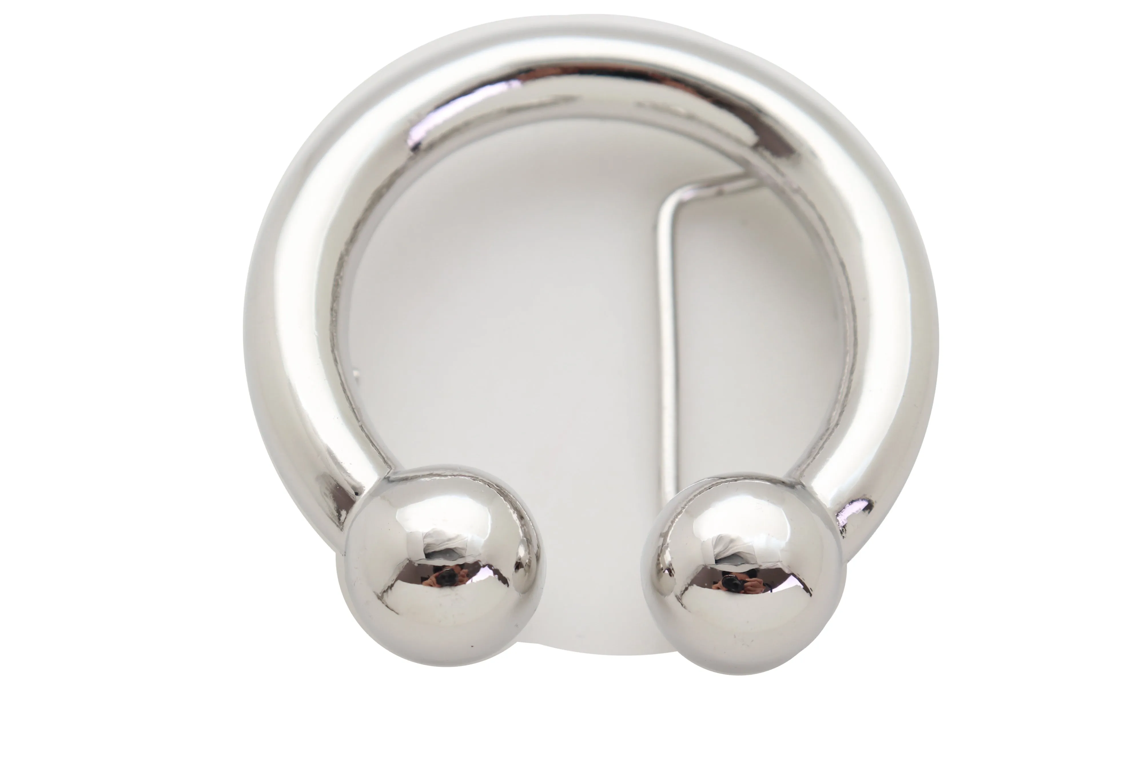 Bull Septum Nose Ring Silver Metal Belt Buckle