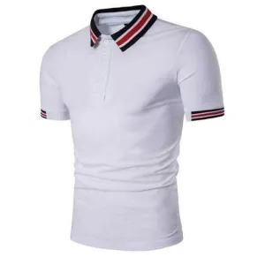 Business Casual Striped Collar Golf Shirt