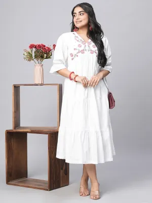 Buy White Cotton Ethnic Dress for women online in India - Zola