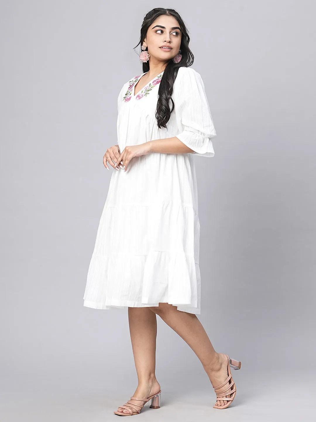 Buy White Cotton Ethnic Dress for women online in India - Zola