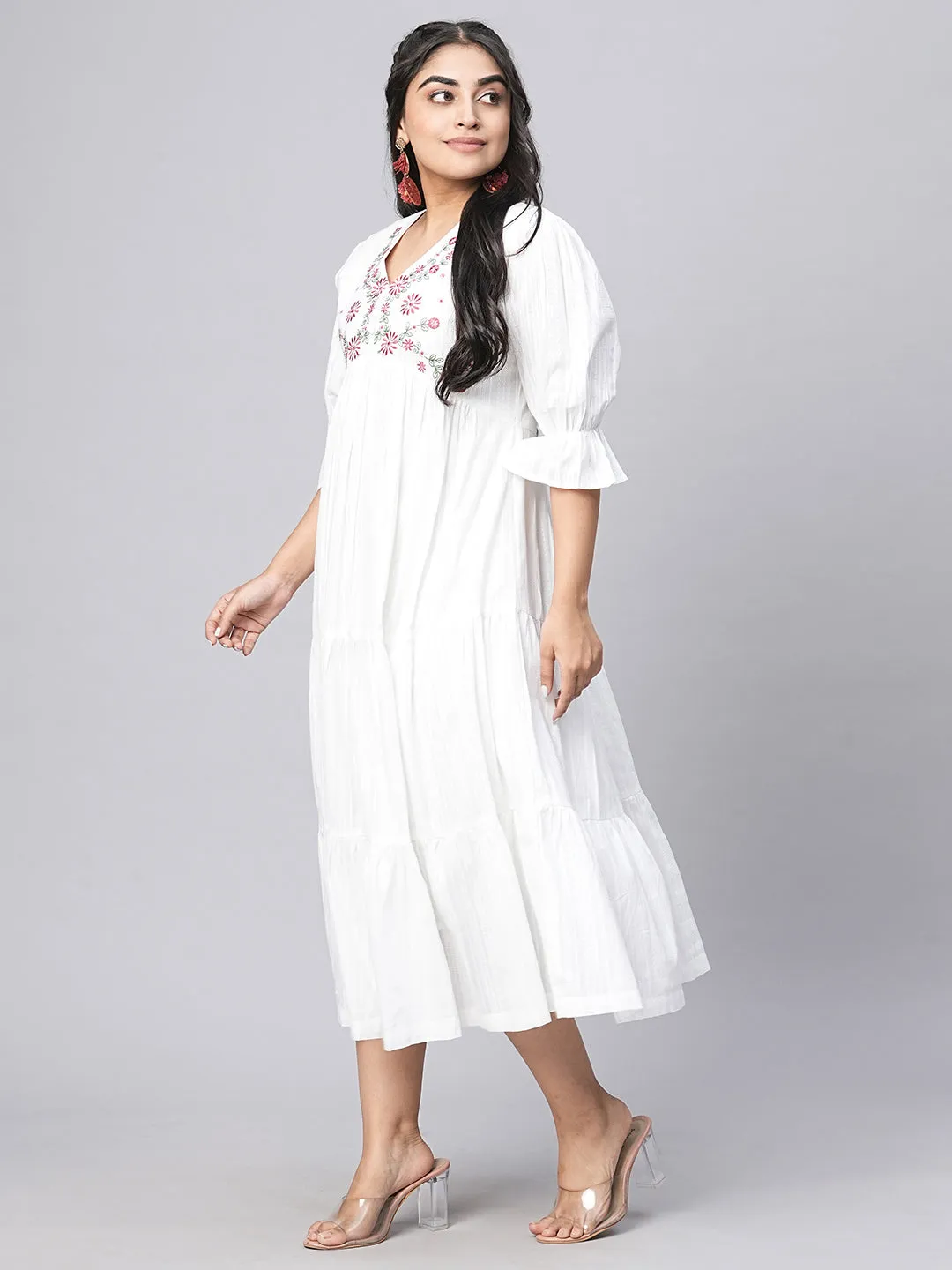 Buy White Cotton Ethnic Dress for women online in India - Zola