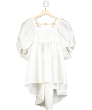 Cecilie Bahnsen White Emilia Rose Jacquard Top UK 8