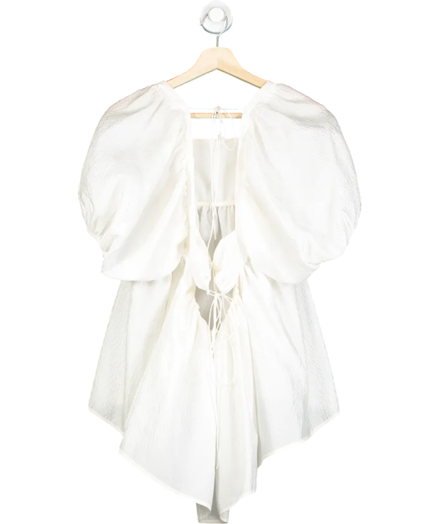 Cecilie Bahnsen White Emilia Rose Jacquard Top UK 8