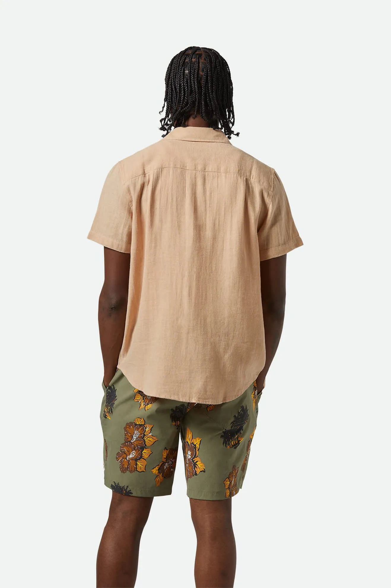 Charter Organic Cotton Linen Blend S/S Shirt - Hazelnut