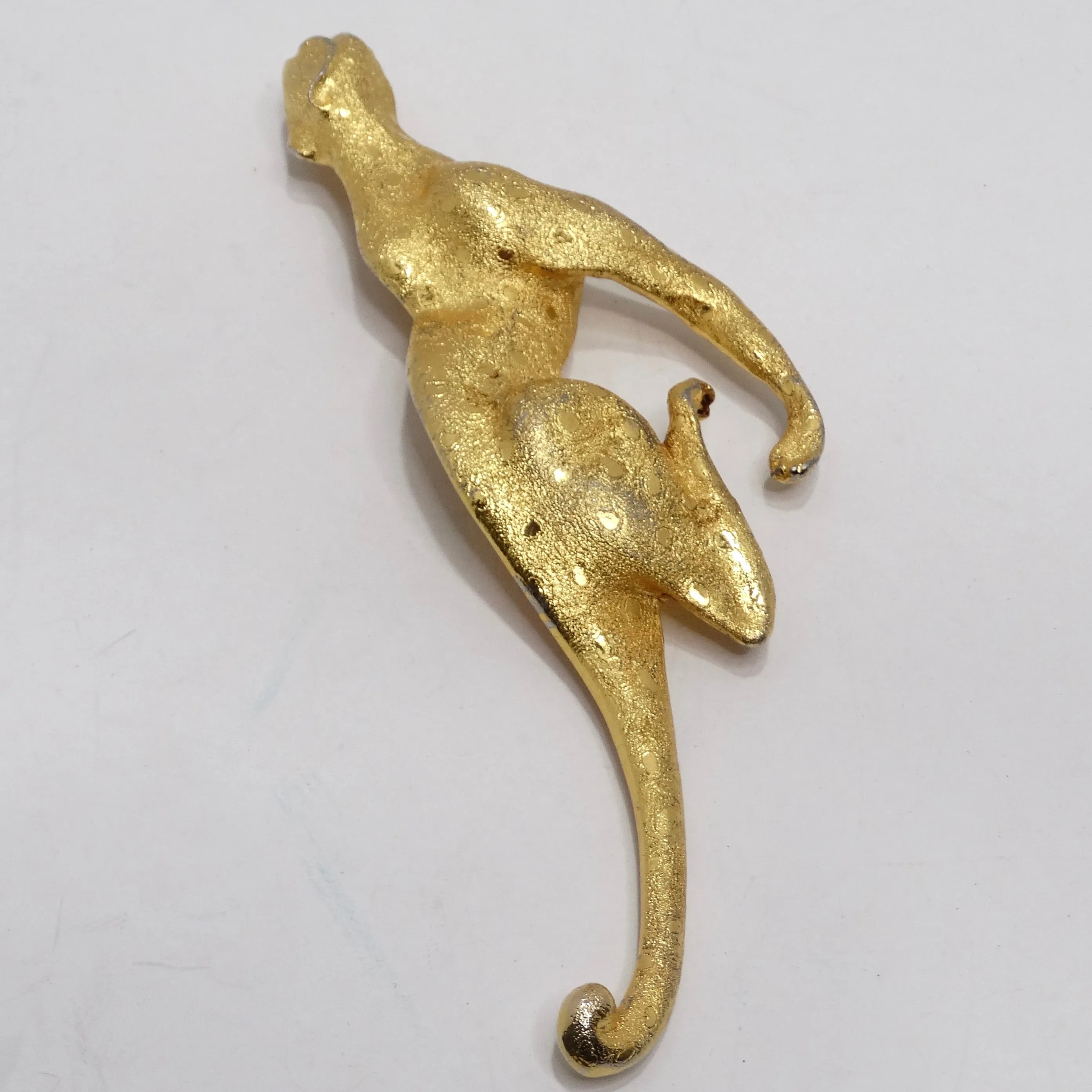 Christopher Ross 1992 Gold Plated Jumbo Cheetah Belt Buckle