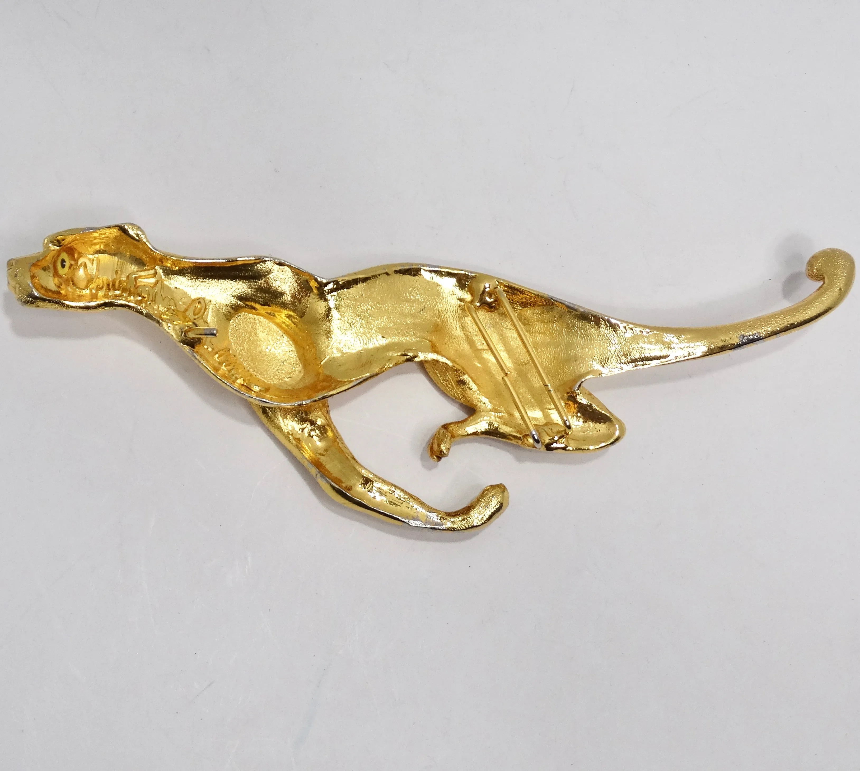 Christopher Ross 1992 Gold Plated Jumbo Cheetah Belt Buckle
