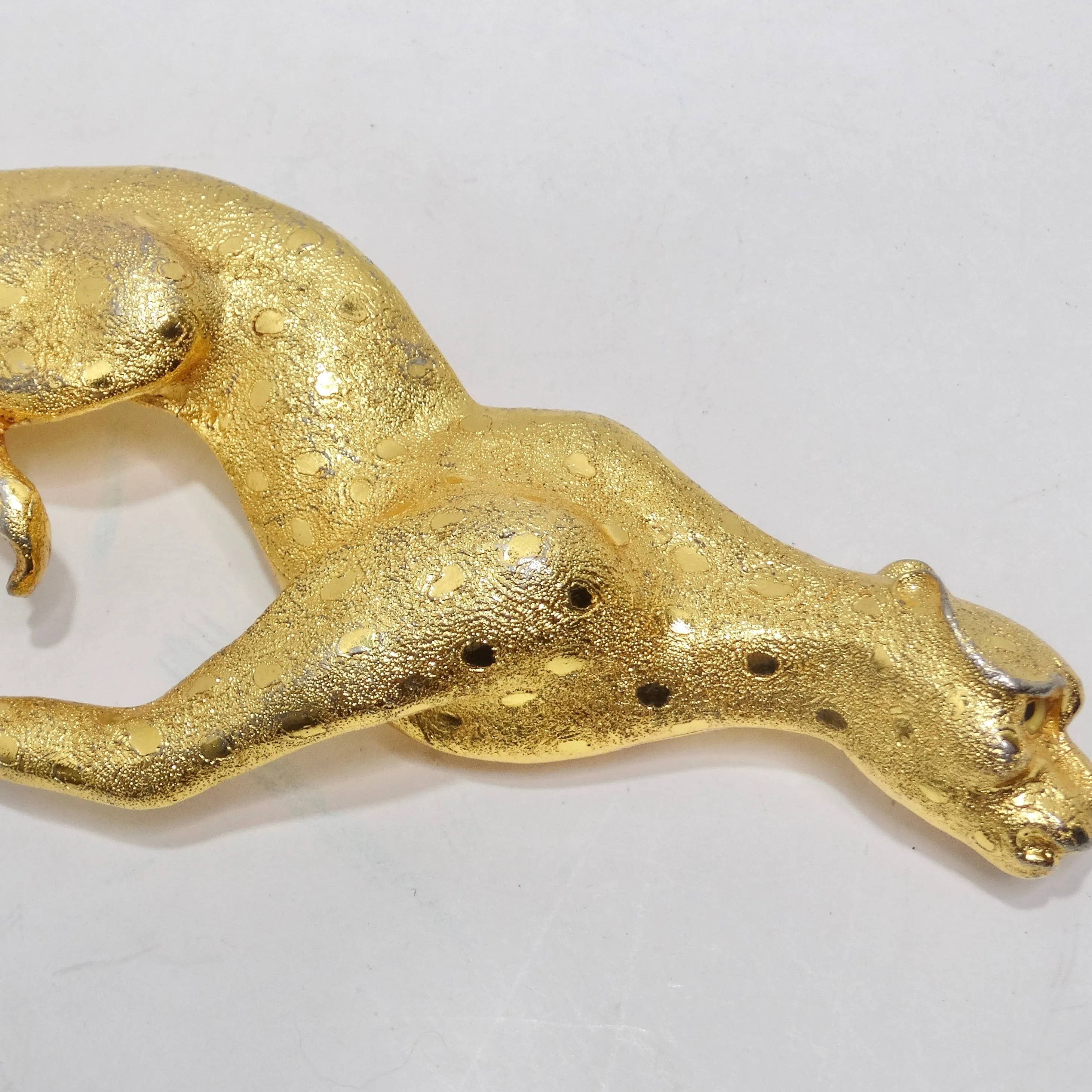 Christopher Ross 1992 Gold Plated Jumbo Cheetah Belt Buckle