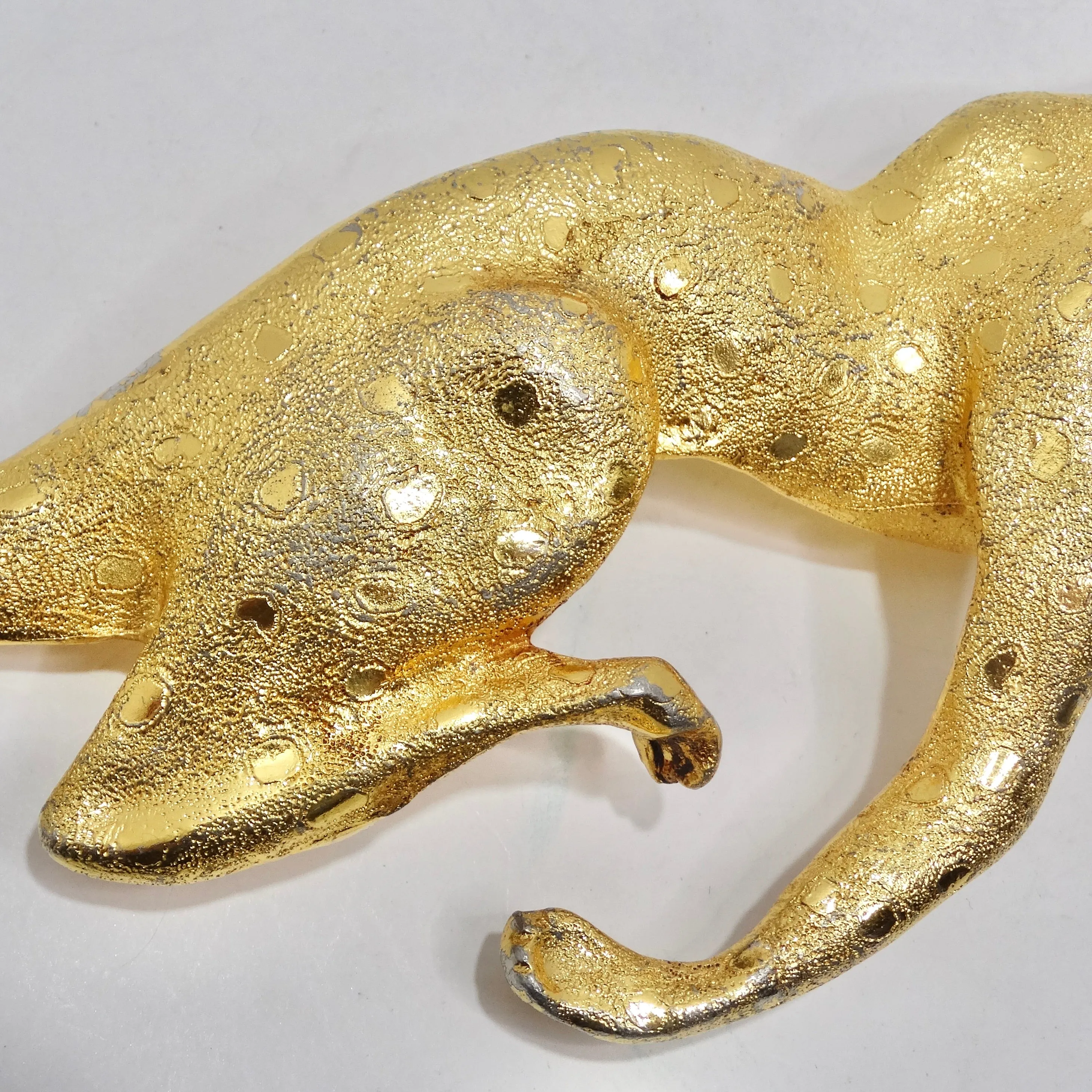 Christopher Ross 1992 Gold Plated Jumbo Cheetah Belt Buckle