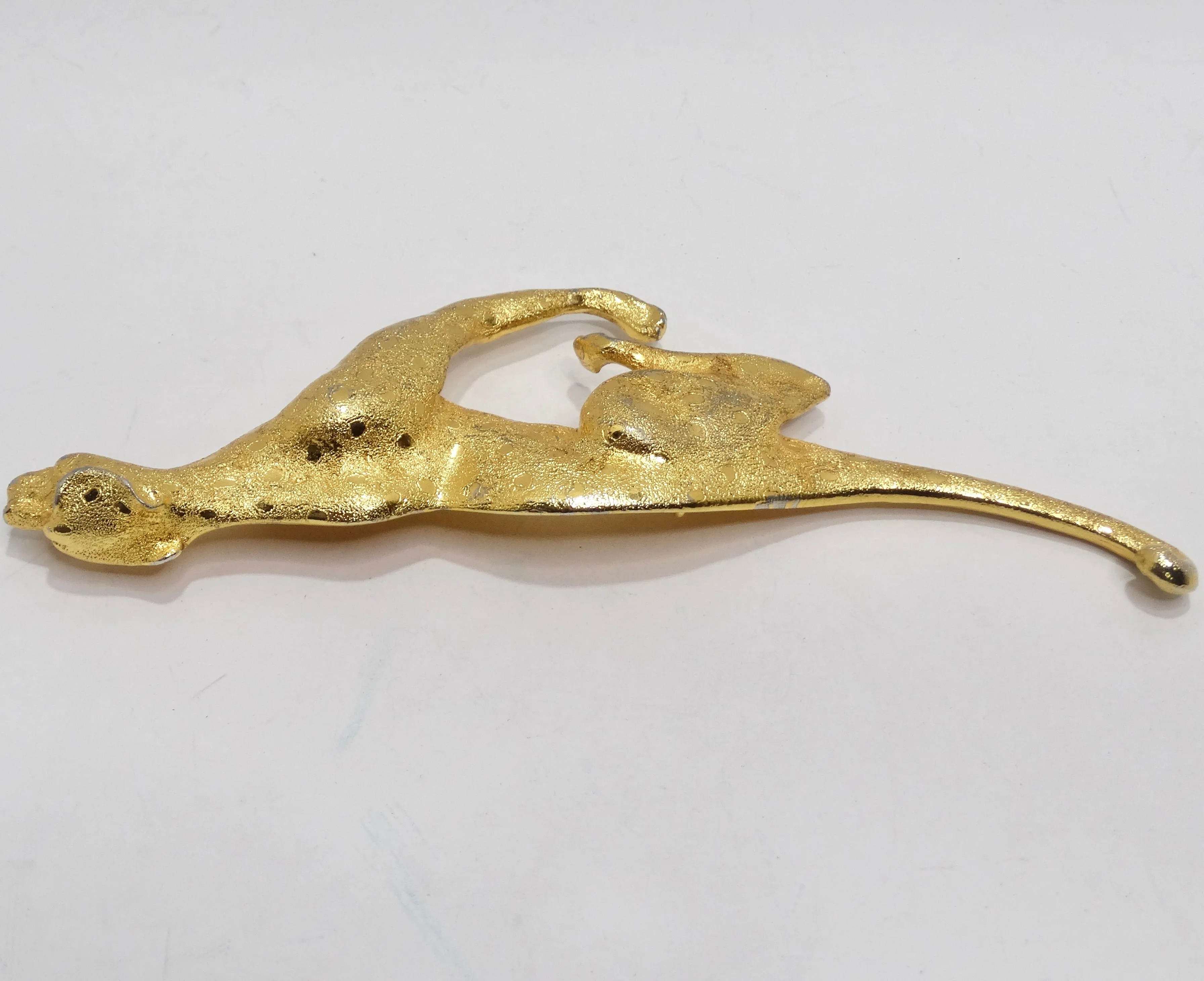 Christopher Ross 1992 Gold Plated Jumbo Cheetah Belt Buckle