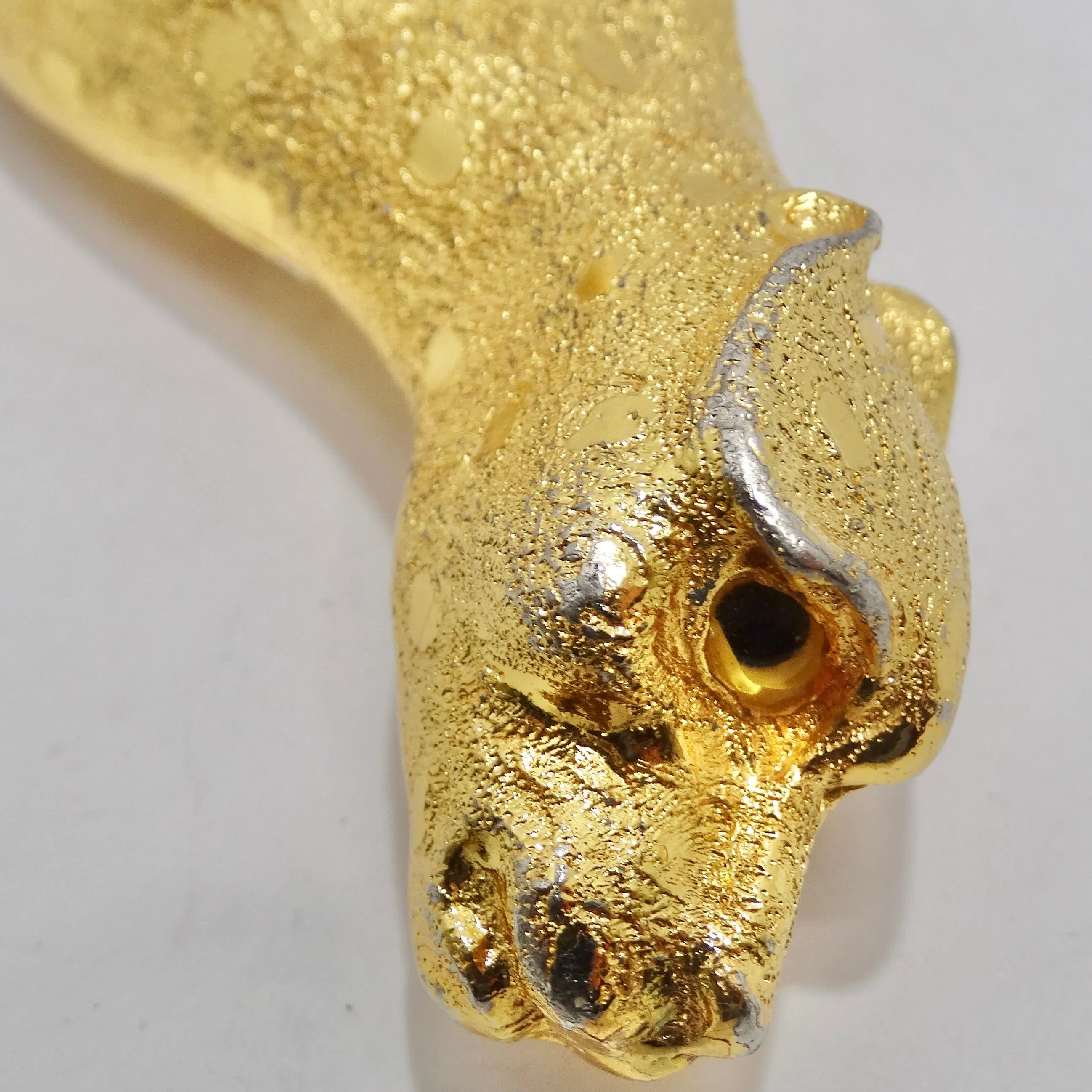 Christopher Ross 1992 Gold Plated Jumbo Cheetah Belt Buckle