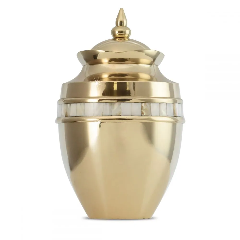 Classic Brass Mother of Pearl Urn
