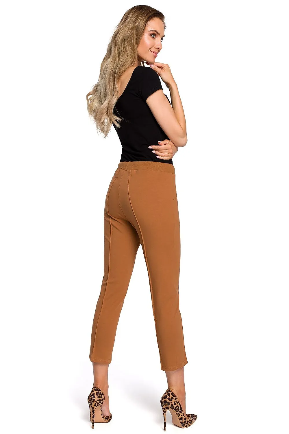 Classic Cut Elasticated Cotton Trousers