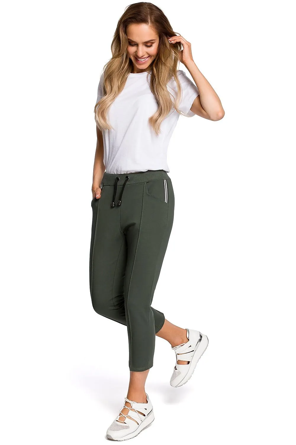 Classic Cut Elasticated Cotton Trousers