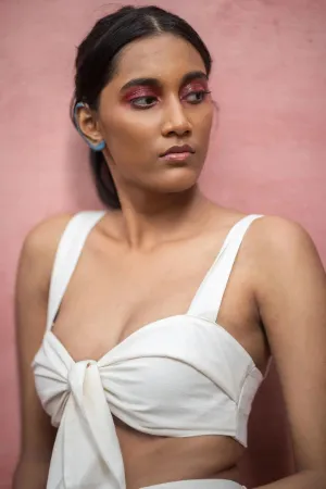Classic White Tie-up Bralette Set