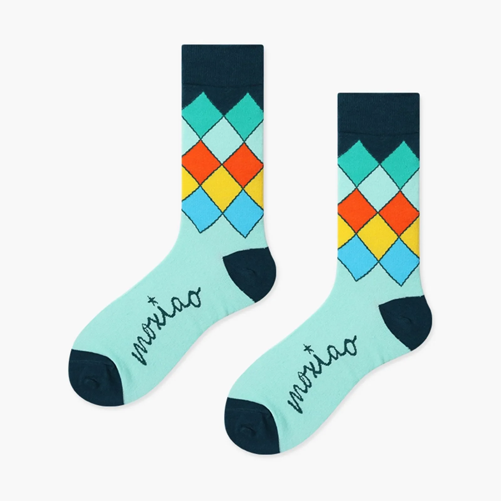 Colorful Diamond Pattern 4 Pairs Socks Gift Set by Designer